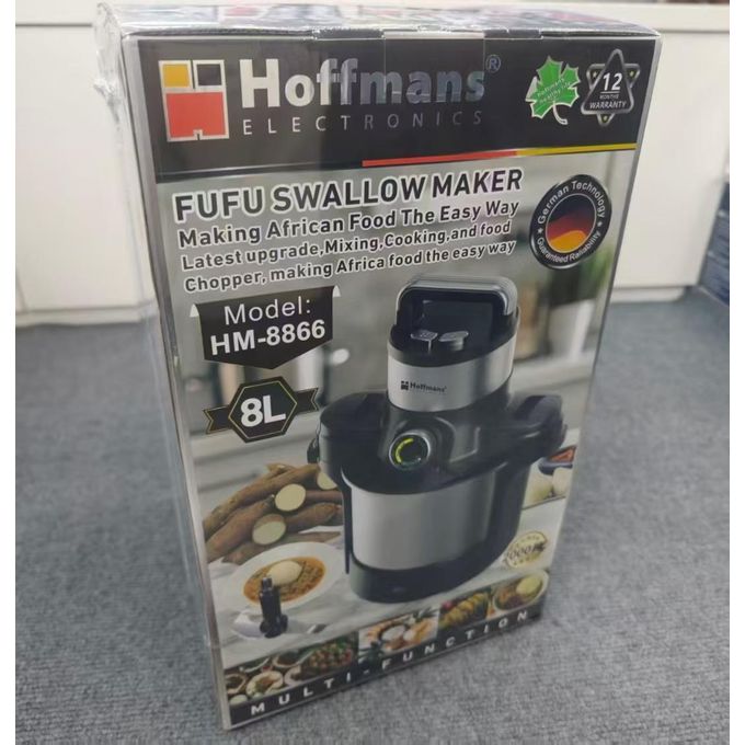 Robot culinaire multifonction Hoffmans HM-8866 - 8L, 2000W, Avec Système électronique pour machine à FUFU et cuisine Africaine