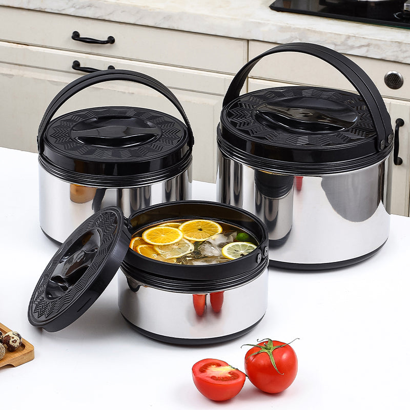Ensemble de 3 marmites thermos en acier inoxydable