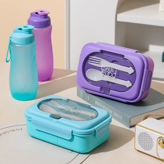 Boîte à déjeuner isotherme en acier inoxydable avec fourchette et cuillère pour enfants et adultes