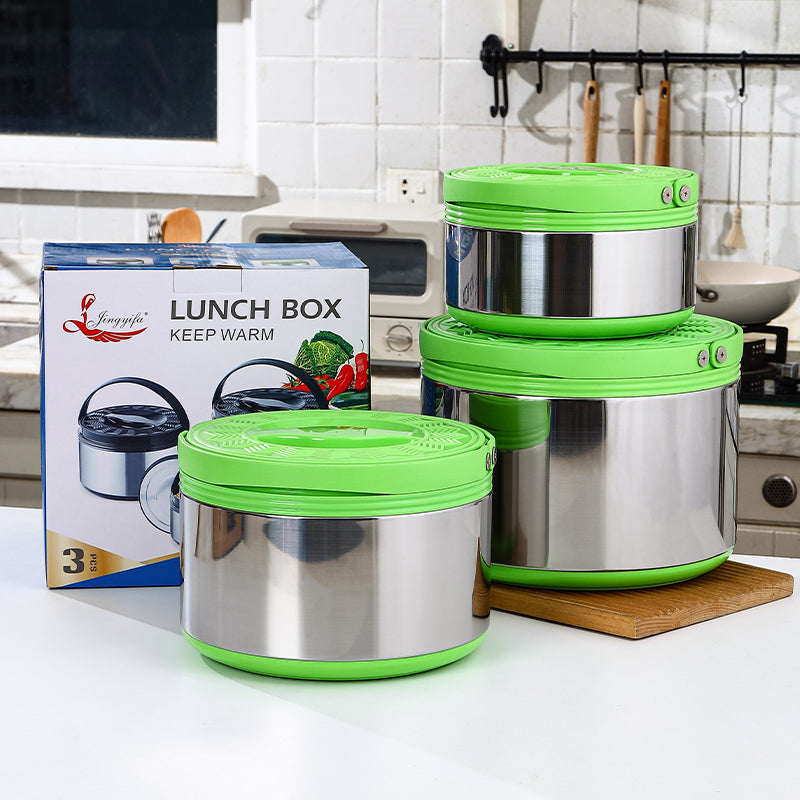 Ensemble de 3 marmites thermos en acier inoxydable