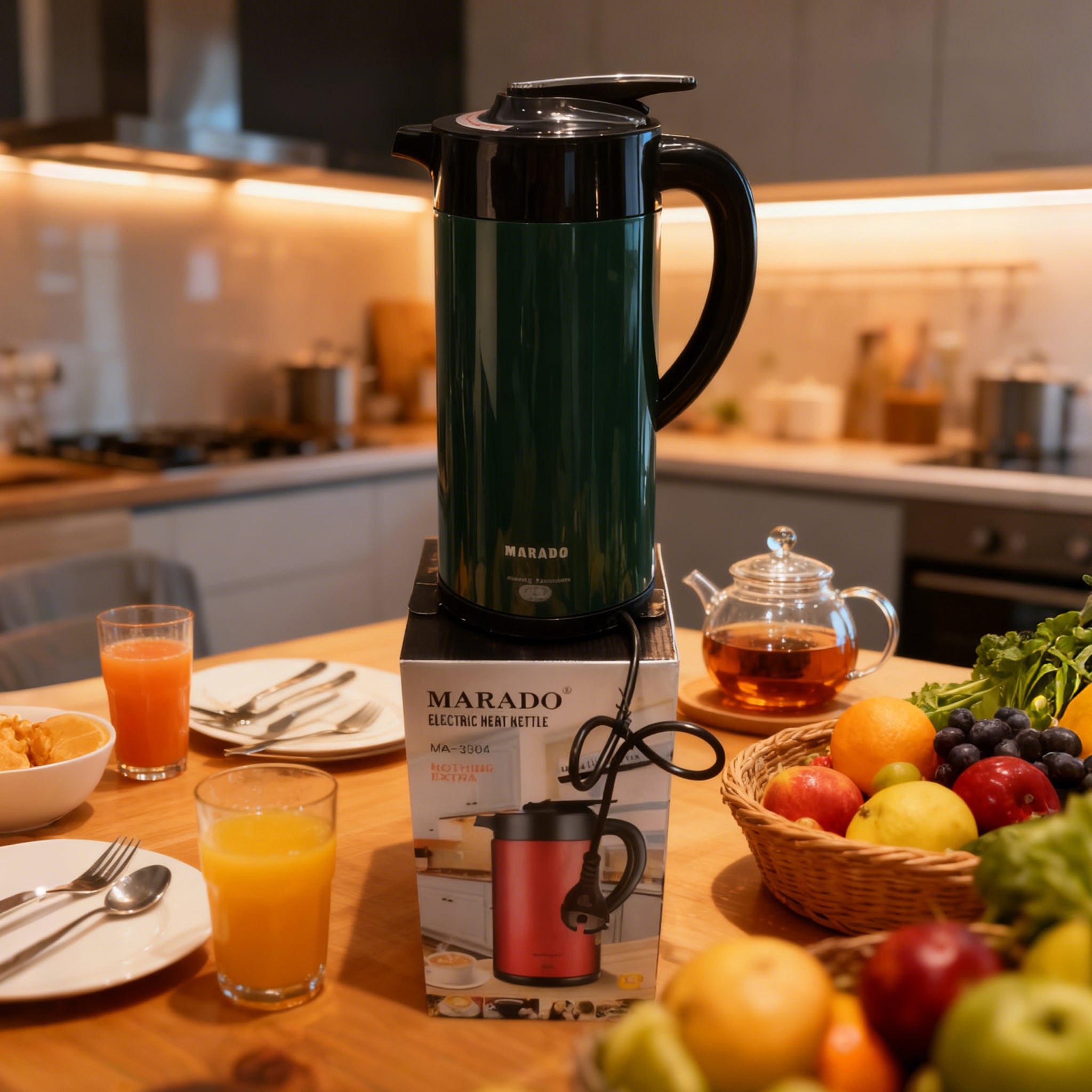 Bouilloire thermos en acier inoxydable à Double Paroi Anti-brûlure et Anti-fuiteL MARADO 3,0 L
