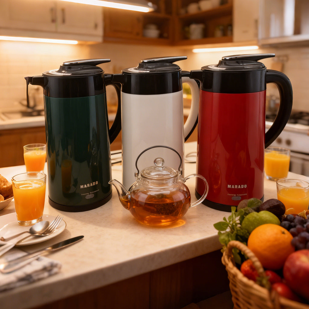 Bouilloire thermos en acier inoxydable à Double Paroi Anti-brûlure et Anti-fuiteL MARADO 3,0 L