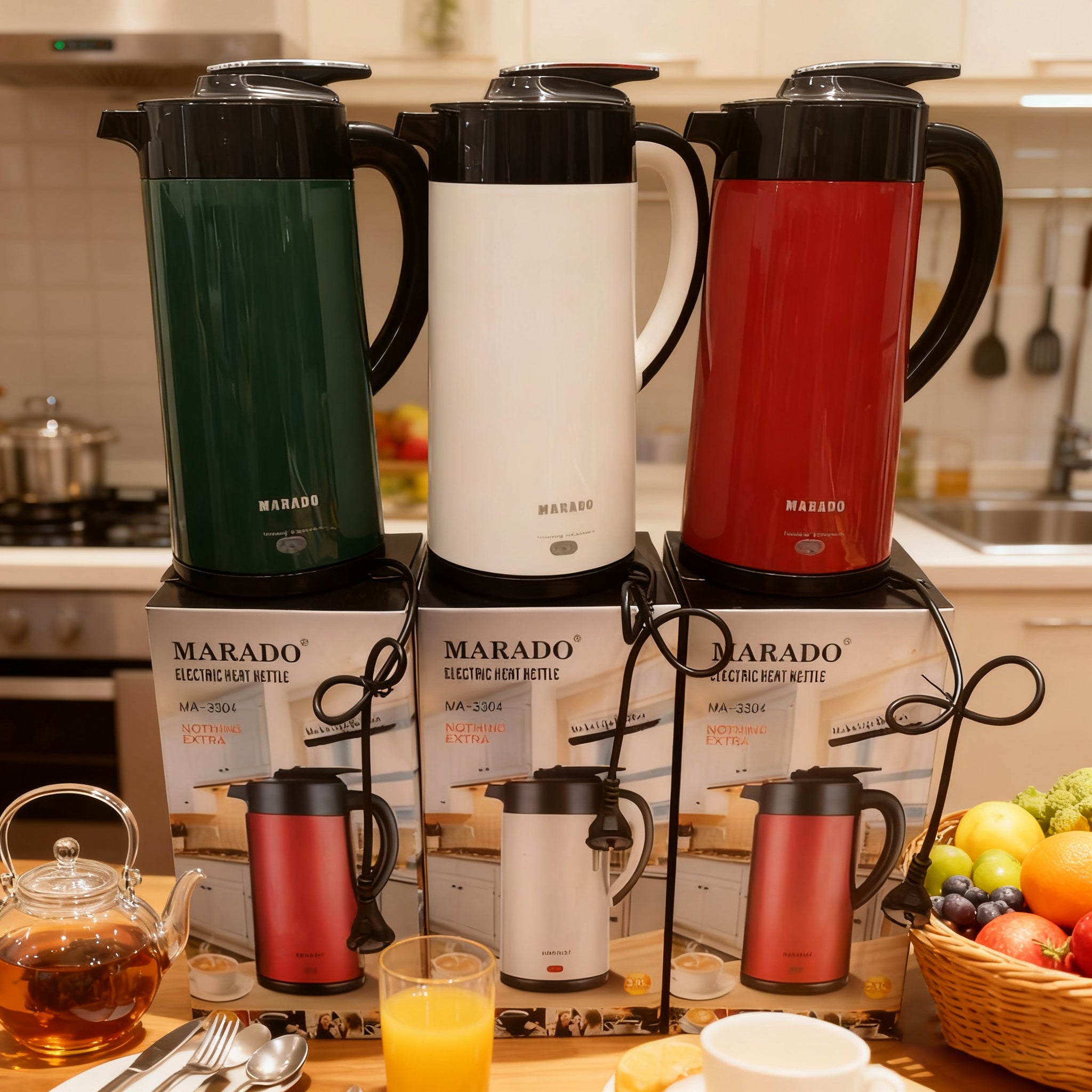 Bouilloire thermos en acier inoxydable à Double Paroi Anti-brûlure et Anti-fuiteL MARADO 3,0 L
