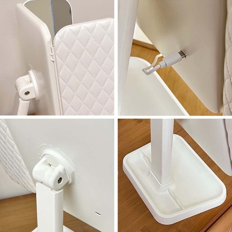 Mirroir de table LED pliable avec ecran Tactile rechargeable ( 03 niveaux de zoom )