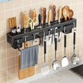 Support mural en acier inoxydable pour couteaux et ustensiles de cuisine