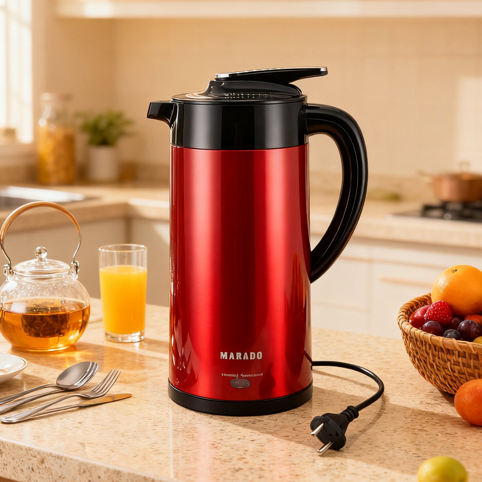Bouilloire thermos en acier inoxydable à Double Paroi Anti-brûlure et Anti-fuiteL MARADO 3,0 L