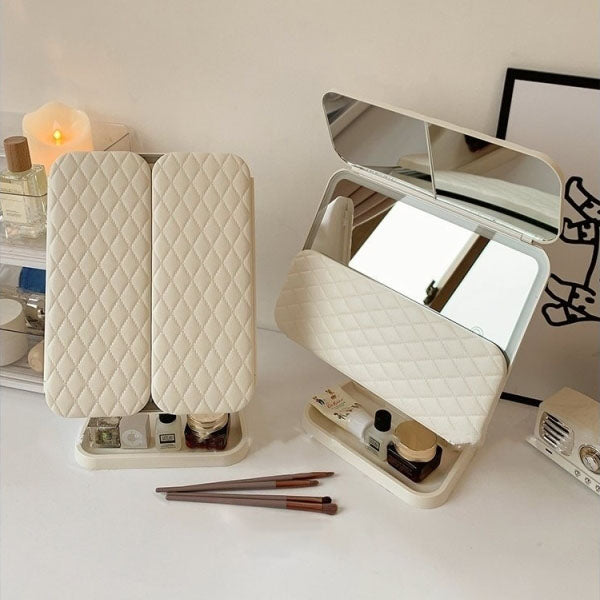 Mirroir de table LED pliable avec ecran Tactile rechargeable ( 03 niveaux de zoom )