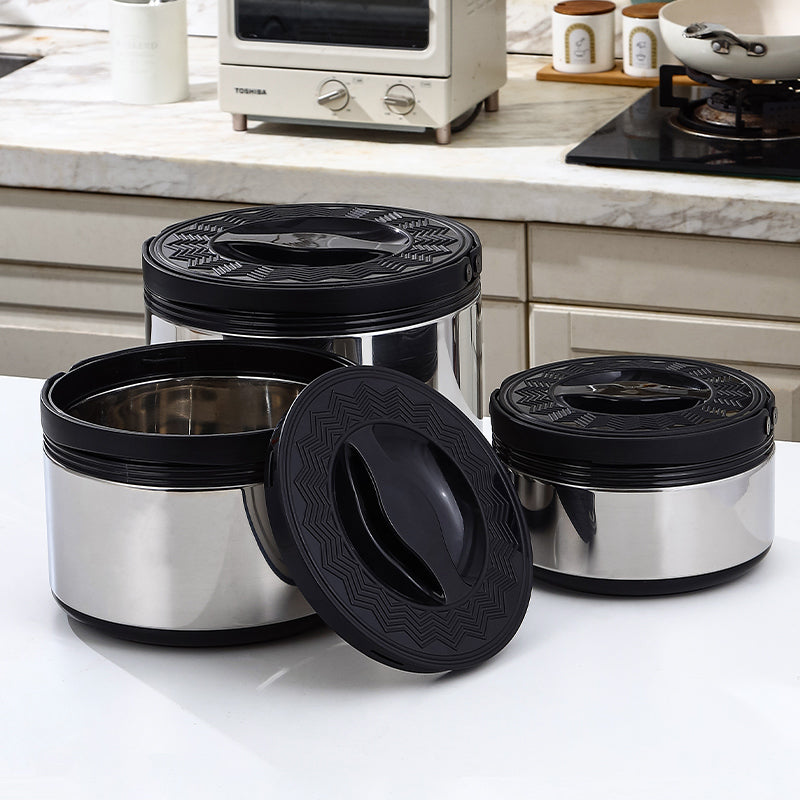 Ensemble de 3 marmites thermos en acier inoxydable